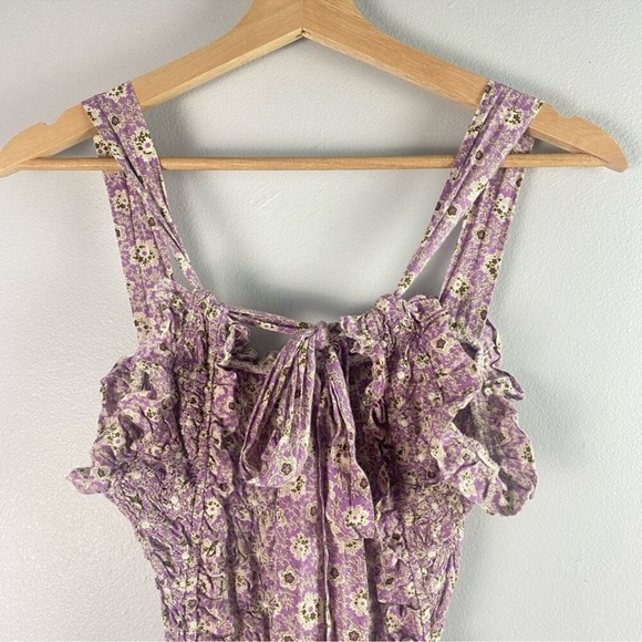 Sea New York Ida Apron Purple Printed Midi Dress Cottagecore Feminine Size XS - Picture 8 of 11
